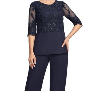 Elegant Black 3-Piece Embellished Special Occasions Set
